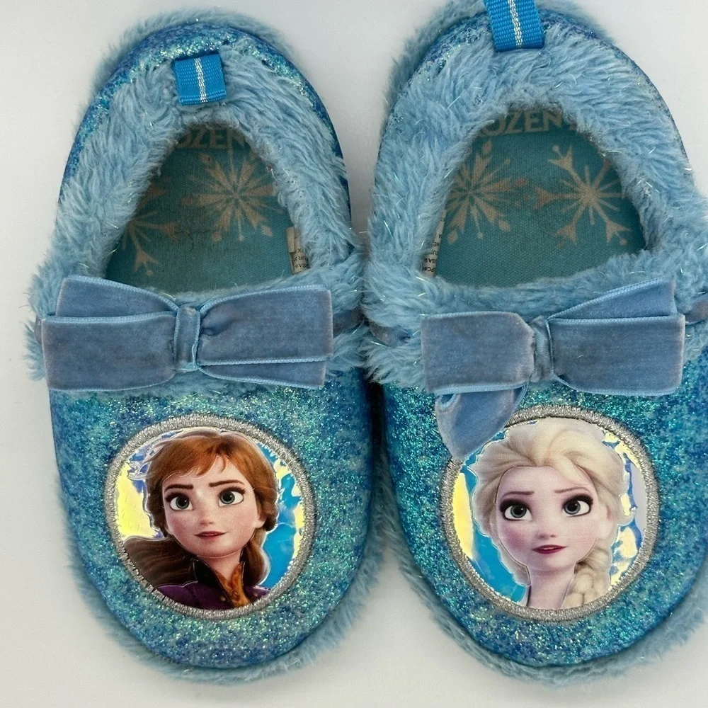 Toddler Disney Frozen 2 Elsa Anna Girls Plush A-Line Slippers